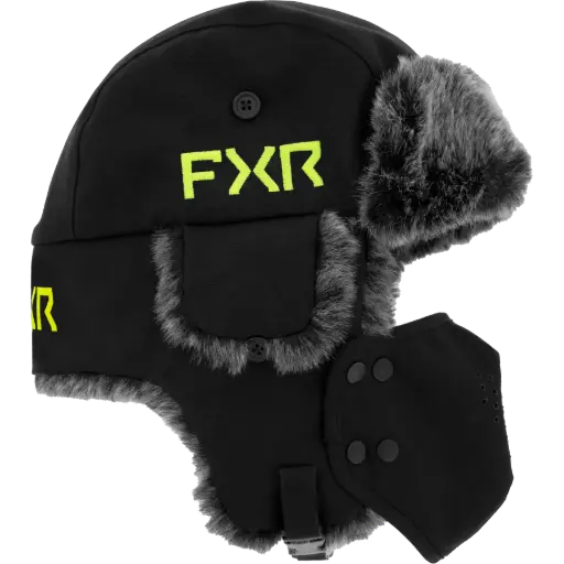 Gorro Trapper Negro/Hivis 