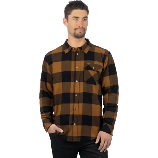 Camisa Timber Flannel Shirt Button Copper Black 